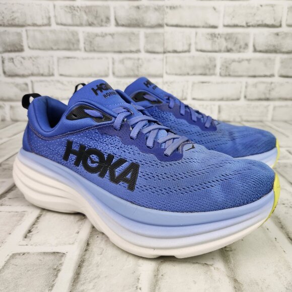 Hoka One One Bondi 8 Women's Sz 10 B Blue Running Walk Gym Athletic Comfort Shoe - Picture 1 of 10